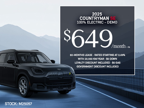 Bannière de MINI Countryman SE démo 2025